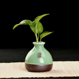 龙泉青瓷花器 水培植物小花插花器创意陶瓷家居摆件装饰品小花瓶