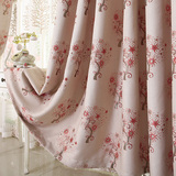 发财树定制窗帘成品遮光布料客厅卧室落地窗高档提花色织棉麻窗帘