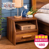 克莎蒂家具现代中式床头柜小户型原木色卧室矮柜床边桌子LS005CG1