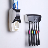 洗士多创意牙刷架套装浴室置物架牙膏挂架吸盘式自动挤牙膏器包邮