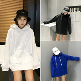 韩版秋季女装新品印花字母BF学院风宽松大码连帽套头长袖卫衣上衣