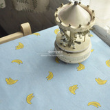 外贸棉麻桌布 台布 亚麻 卡通可爱儿童房 香蕉 茶几盖布巾 定做