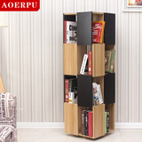 aoerpu大容量旋转书架360度学生简易书架子创意书柜置物架陈列架