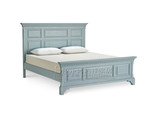 欧式床卧室双人婚床欧式美式乡村地中海田园全实木蓝色做旧双人床