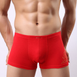 2条装 正品健将男士内裤 100%全棉结婚鸿运大红色本命年平脚裤