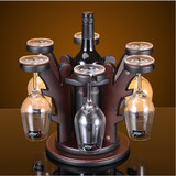 欧式创意摆件木质红酒架红酒杯架酒瓶架红酒酒架高脚杯葡萄酒杯架