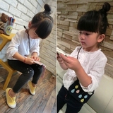 2015新款韩版秋装儿童女童宝宝衬衣小立领文艺清新百搭白色衬衫
