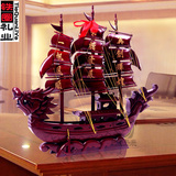 红木船一帆风顺船摆件大 实木帆船模型家居工艺品装饰品 客厅摆件