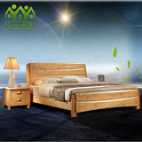 床实木床1.5米木床1.8米简约储物高箱婚床橡木卧室家具单双人床