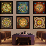 唐卡民族风装饰画餐厅酒店客厅现代中式复古玄关创意卧室有框画