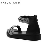 预售FAICCIA色非2016夏季新款一字扣女鞋欧美水钻平底凉鞋女B011