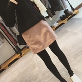 韩国订单 2015秋冬新款嫩粉色一步裙包裙加厚半身裙打底裙百搭款