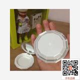 超美透明白色圆形塑料空盒符镜*可装流星足球粉饼芯