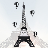 创意埃菲尔巴黎铁塔金属挂钟个性气球装饰时钟表时尚客厅卧室背景
