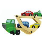 木质双层运载车模型木制老爷汽车送小男孩儿童木头车玩具车模摆件