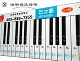 88键仿真钢琴键盘指法练习贴纸五线谱音符专业音阶学习助记法