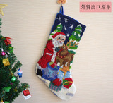 手工纯羊毛 圣诞节圣诞袜子礼物袋大号装饰品布艺 出口高档礼品