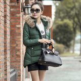 酷伽冬季女装时尚棉衣韩版纯色修身连帽拉链常规款外套女
