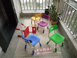 幼儿园可升降学习课桌椅可调节爱心椅宝宝带扶手靠背椅塑料凳子