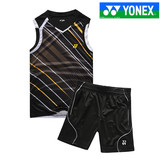 2015新款正品YONEX/尤尼克斯羽毛球服男无袖套装背心速干运动t恤