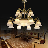 新款包邮LED欧式吊灯美式铁艺客厅卧室复古仿古别墅地中海餐厅灯