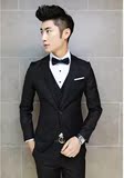 2015韩版款修身型男士小西装商务休闲青年婚礼西服套装两件套