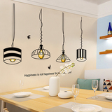 现代餐厅创意墙壁贴纸温馨卧室装饰可移除背景墙墙纸贴画吊灯墙贴