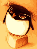 数字油画diy包邮 可爱卡通动物手绘画亚麻精品 小企鹅30*40 40*50