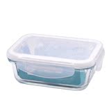 促销国产普业正品330ml长方形耐热玻璃密封保鲜盒食品盒便当盒