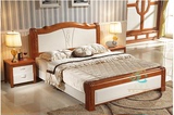 成都实木床1.5米1.8米双人全实木橡木家具床加厚大婚床高箱储物床