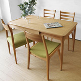 日式宜家实木伸缩餐桌折叠桌子欧式白橡木推拉餐桌客厅简约饭桌