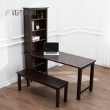 纯实木书柜进口红橡木书架书桌组合办公桌写字桌美式经典客厅家具