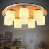 新中式LED客厅灯实木吸顶灯创意田园日式卧室灯温馨简约餐厅灯饰