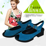 Camel/骆驼女鞋 夏季新款时尚粗跟女凉鞋 鱼嘴坡跟凉鞋A1167002