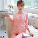 韩版可爱格子纯棉月子服春夏新款孕妇哺乳衣套装产后长袖喂奶睡衣