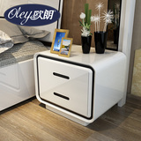 卧室白色烤漆床头柜 现代简约简易时尚抽屉式收纳柜储物柜床边柜