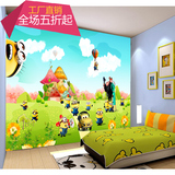 3d立体背景墙大型壁画卡通小黄人儿童卧室ktv主题房墙纸客厅壁纸