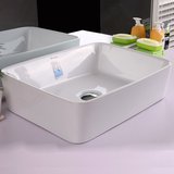 品领白色长方形 洗手盆 陶瓷  脸盆 台上盆面盆卫生间浴室 艺术盆