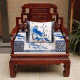 定做中式仿古典红木沙发坐垫高档荷花印花餐椅垫抱枕扶手布套