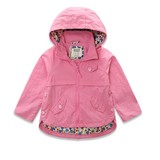 2015年秋冬新款女童童装 某单粉嫩碎花内衬风衣外套夹克
