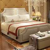进口布床 高档北欧布艺床欧式床1.8米双人床储物婚床卧室软床家具