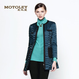Motoley/慕托丽2015冬装新款修身长袖薄款棉衣外套女棉服MO81M811