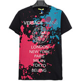 正品现货 Versace Jeans 16年新款男士涂鸦短袖圆领T恤 B3GNA748