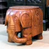 包邮泰国木雕大像凳子 客厅大象换鞋凳实木原木象凳招财落地摆件