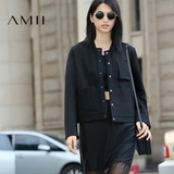 Amii 2016秋季新款艾米女装旗舰店立领长袖口袋大码棒球服女外套