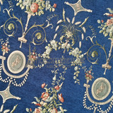 布点点高端奢华宝蓝色提花雪尼尔沙发布料 贵妃椅餐椅面料宽2.8米
