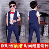 5儿童装6男童夏季小西装套装7韩版马甲礼服8岁男孩短袖两件套9潮