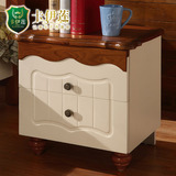 卡伊莲家私地中海床头柜木质床边柜卧室白色美式储物小柜子LS02T1