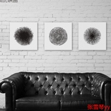 简优映画黑白三联画 简约客厅装饰画 树木抽象纹理壁画相框背景墙