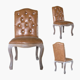 餐椅实木欧式酒店椅复古咖啡厅椅子做旧餐桌椅店铺椅布艺休闲椅皮